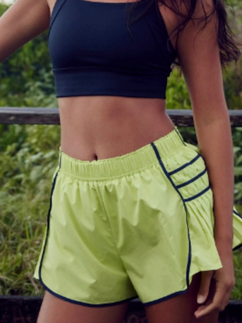 Free‎ People Movement Easy Tiger Shorts Keylime Combo Women's Size M CC